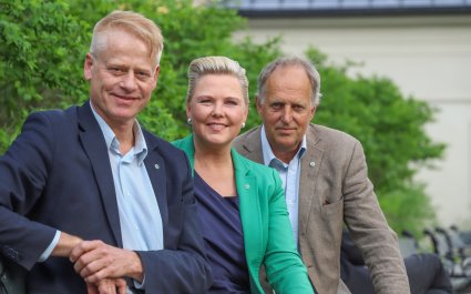 2019 Olav Skinnes, Anne Beathe Kristiansen Tvinnereim og Johan Edvard Grimstad. Valgkampbilde for fylkestingsvalget 2019